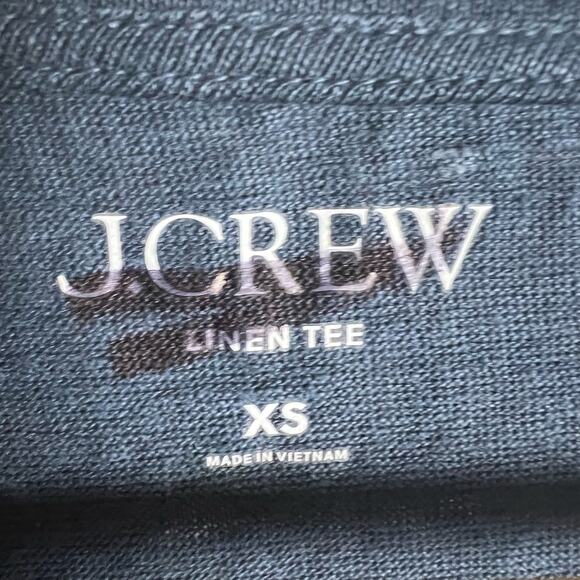 J.Crew Relaxed Roll-Cuff Linen Short Sleeve Blue Tee Size XS - Picture 13 of 13